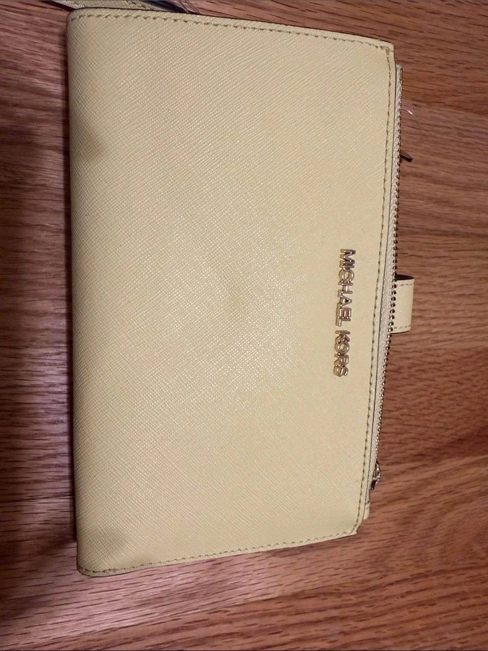 Michael Kors Lemon Yellow Saffiano Wristlet Wallet